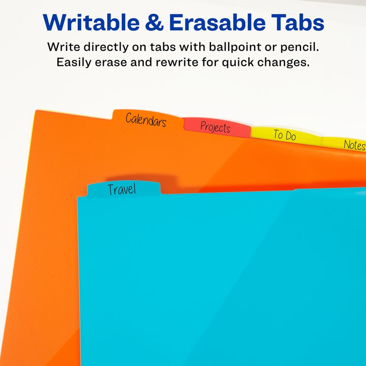 Image of Avery® Write-On Dividers w/Pocket,8-Tab,9-1/4"x11-1/8",Bright AST