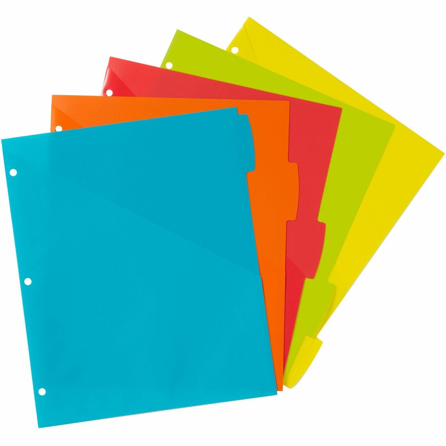 Image of Avery® Write-On Dividers w/Pocket,5-Tab,9-1/4"x11-1/8",Bright AST
