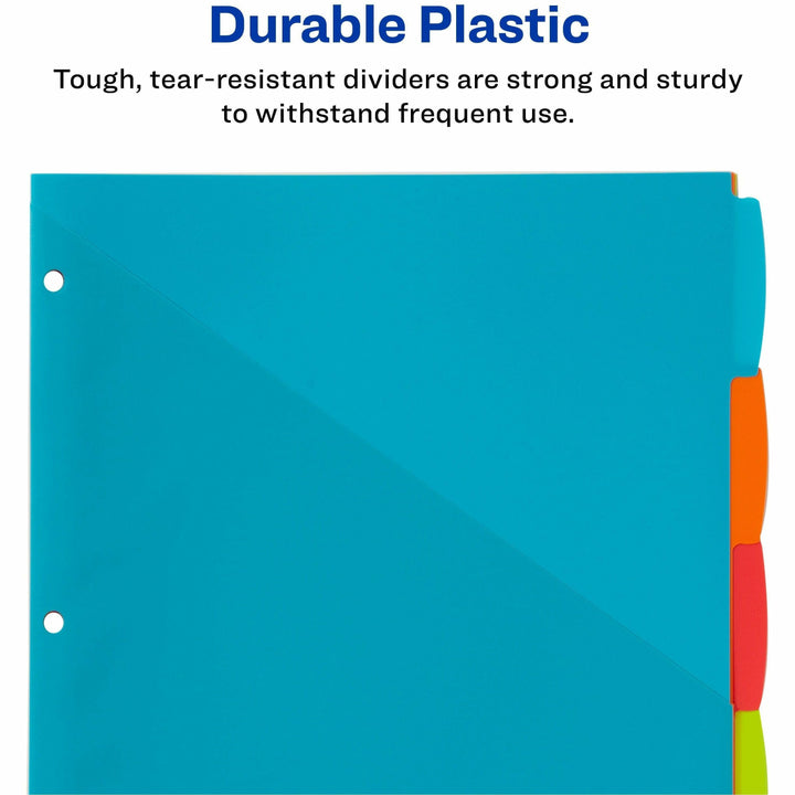 Image of Avery® Write-On Dividers w/Pocket,5-Tab,9-1/4"x11-1/8",Bright AST