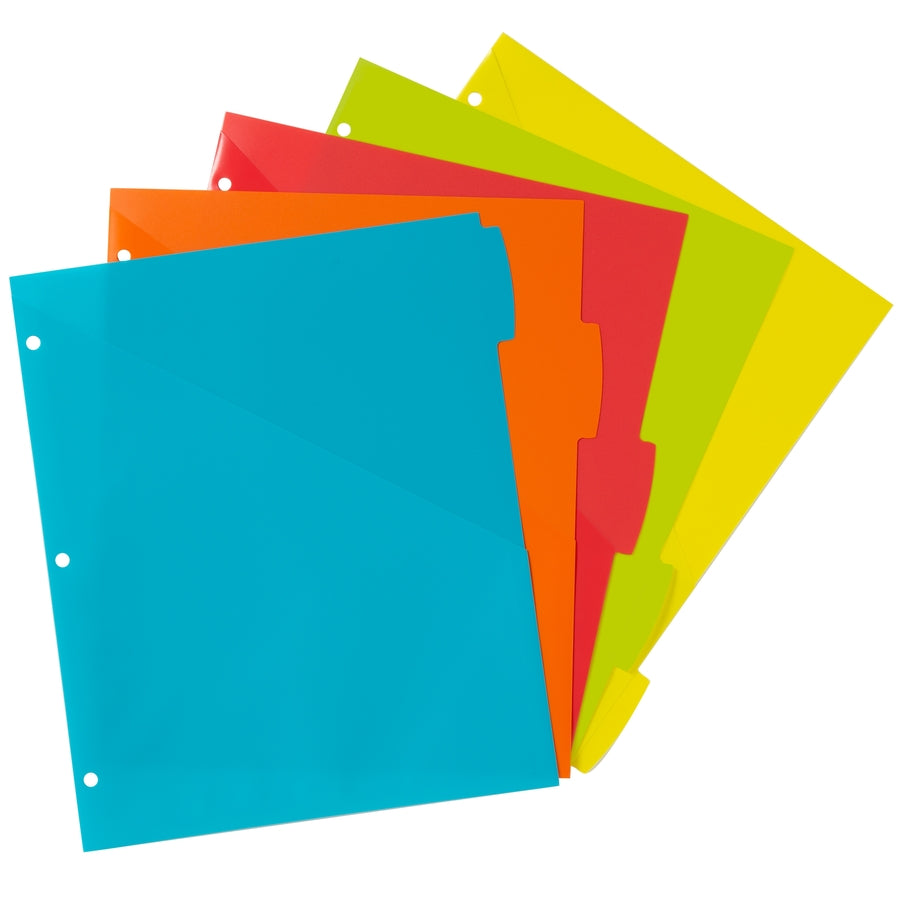 Image of Avery® Write-On Dividers w/Pocket,5-Tab,9-1/4"x11-1/8",Bright AST