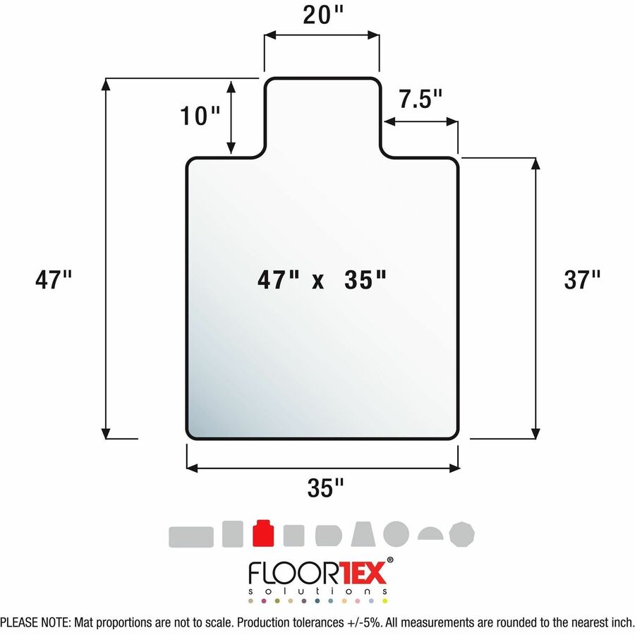 Image of Floortex® Chairmat,Polycarbonate,f/Hard Floors,35"x47",CL