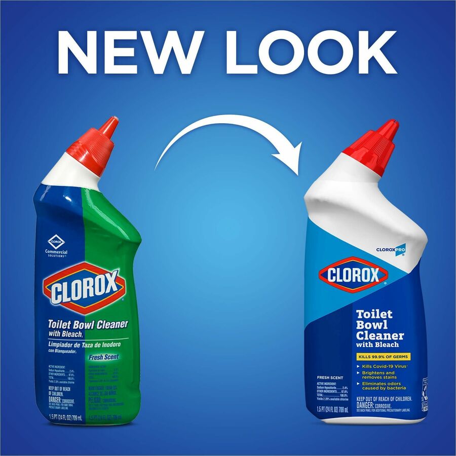 Image of Clorox® ToiletBowlCleaner,w/Bleach,24oz,12/CT,30CT/BD,Fresh Scent