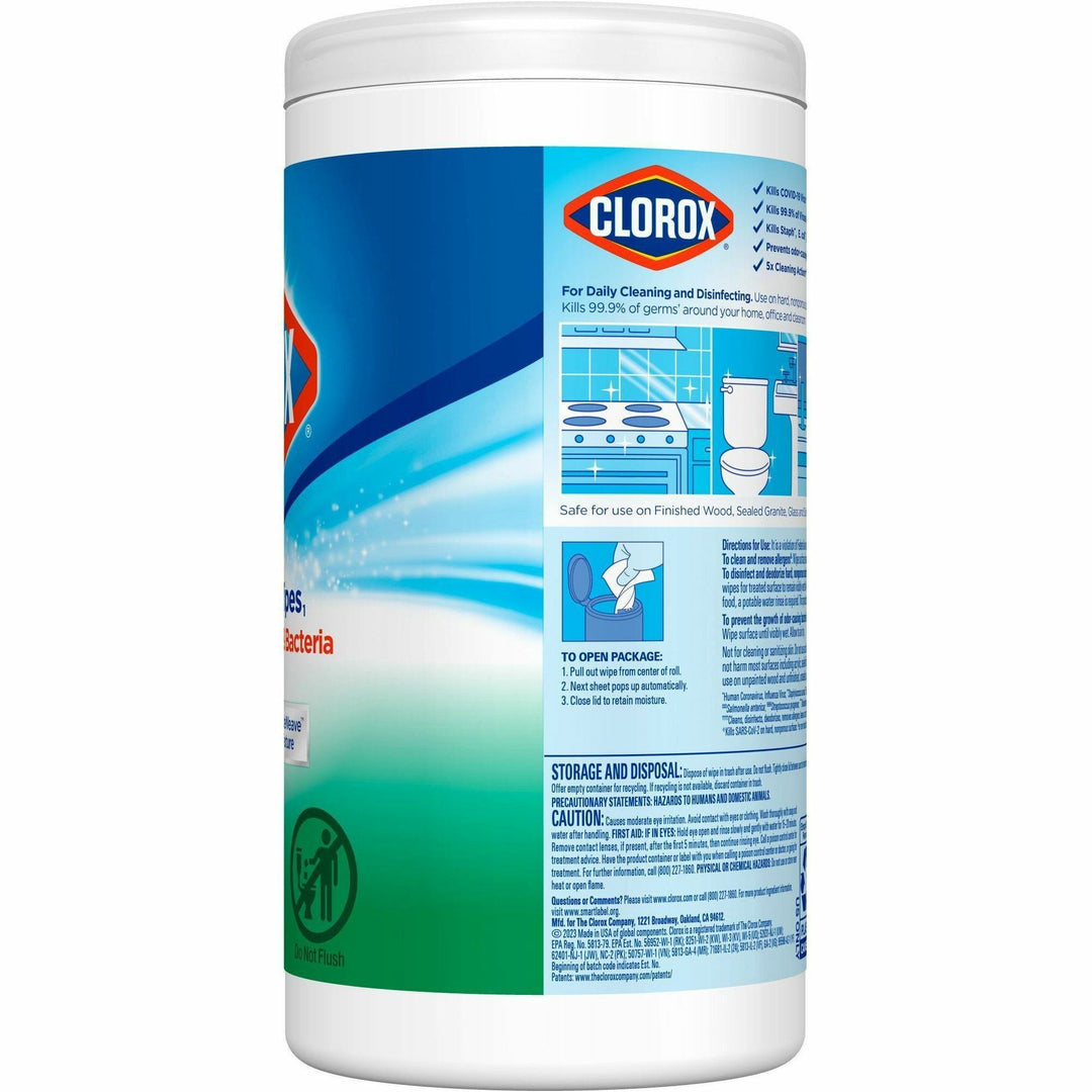 Image of Clorox® Disinfecting Wipes, Fresh Scent, 75 Wipes/Can, 480/PL, W
