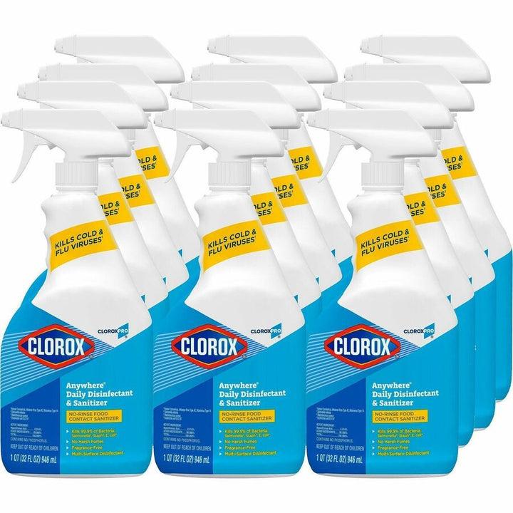 Image of Clorox® Sanitizing/CleanerSpray,f/HardSurfaces,32oz, 12/CT,18CT/BD