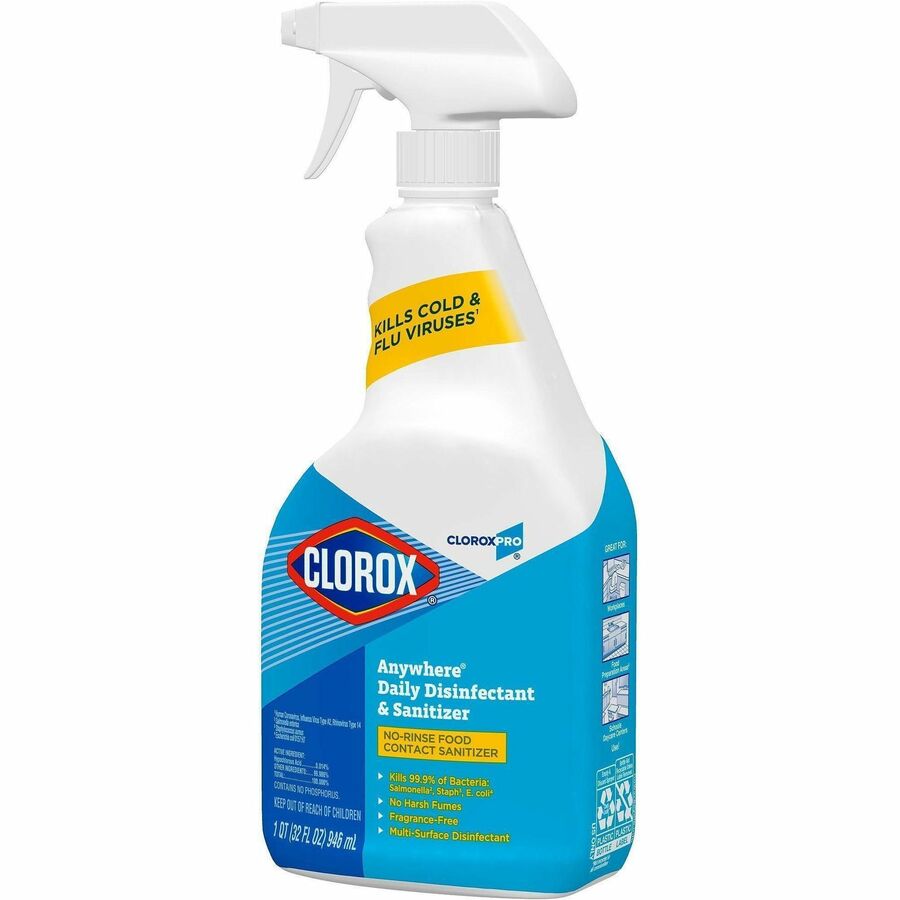 Image of Clorox® Sanitizing/CleanerSpray,f/HardSurfaces,32oz, 12/CT,18CT/BD