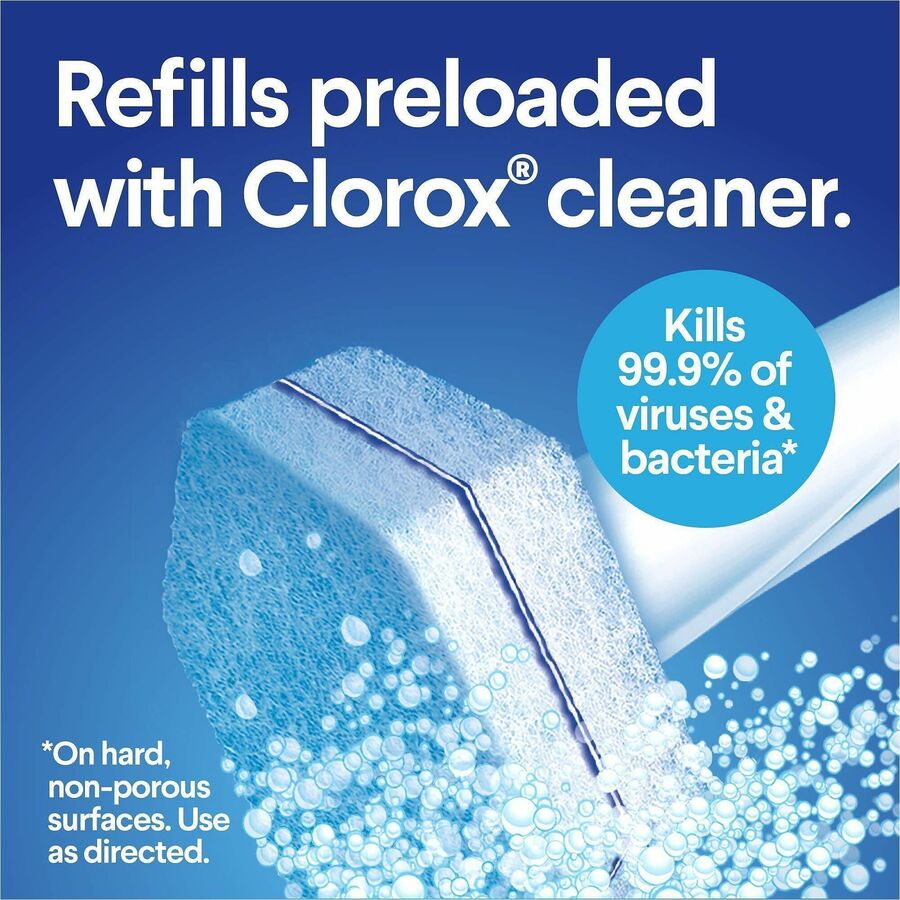 Image of Clorox® ToiletWandStarterKit,6 DisposableHeads,6KT/CT,18CT/BD,BE/WE