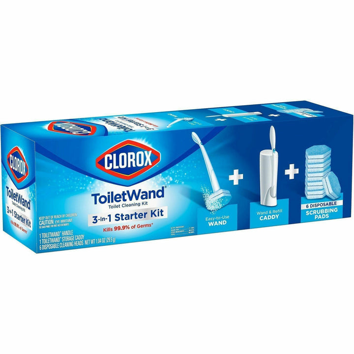 Image of Clorox® ToiletWandStarterKit,6 DisposableHeads,6KT/CT,18CT/BD,BE/WE