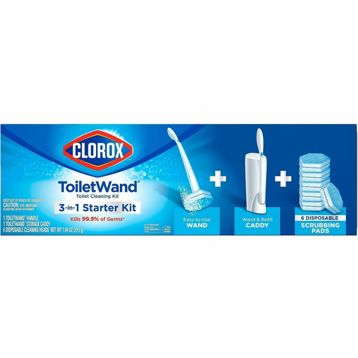 Image of Clorox® Toilet Wand Starter Kit, 6 Disposable Heads, 216KT/PL, BE/WE
