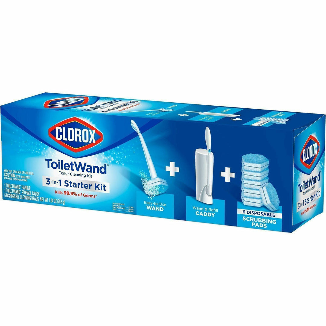 Image of Clorox® Toilet Wand Starter Kit, 6 Disposable Heads, 216KT/PL, BE/WE
