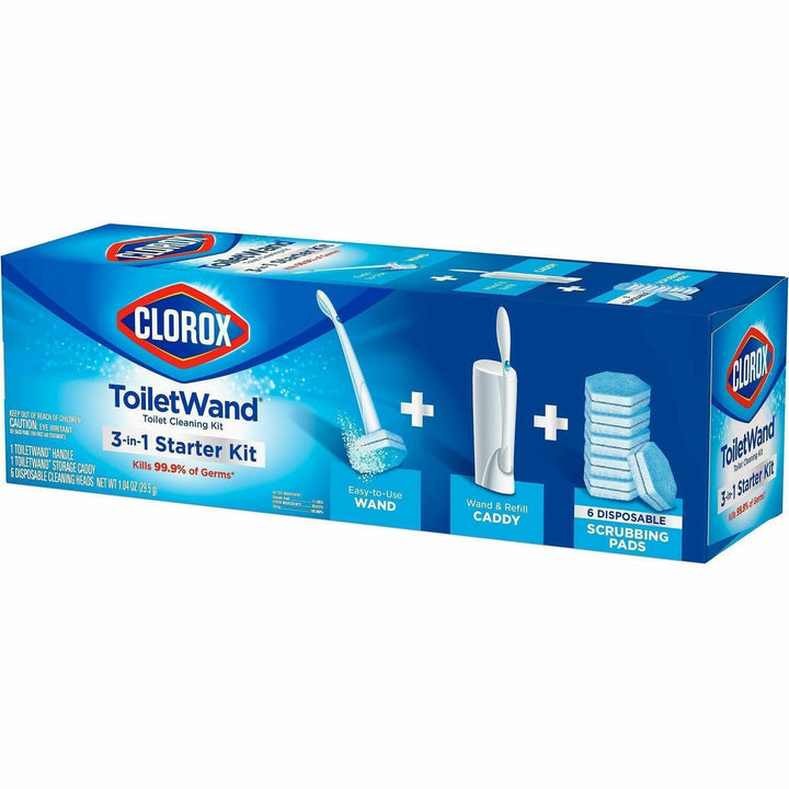 Image of Clorox® Toilet Wand Starter Kit, 6 Disposable Heads, 216KT/PL, BE/WE
