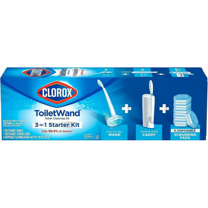 Image of Clorox® Toilet Wand Starter Kit, 6 Disposable Heads, 216KT/PL, BE/WE