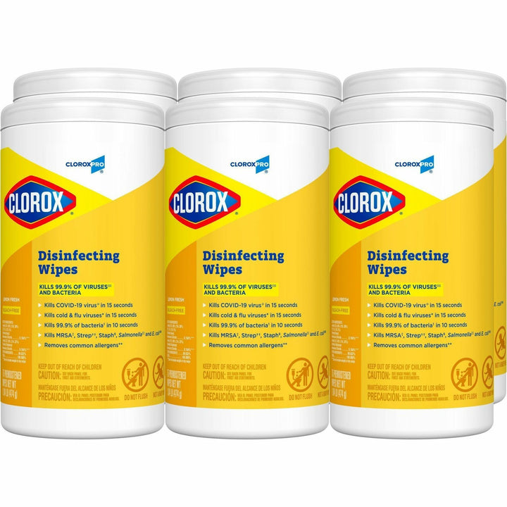 Image of Clorox® DisinfectingWipes,LemonScent,75/Canister,6 EA/CT,40CT/BD, WE