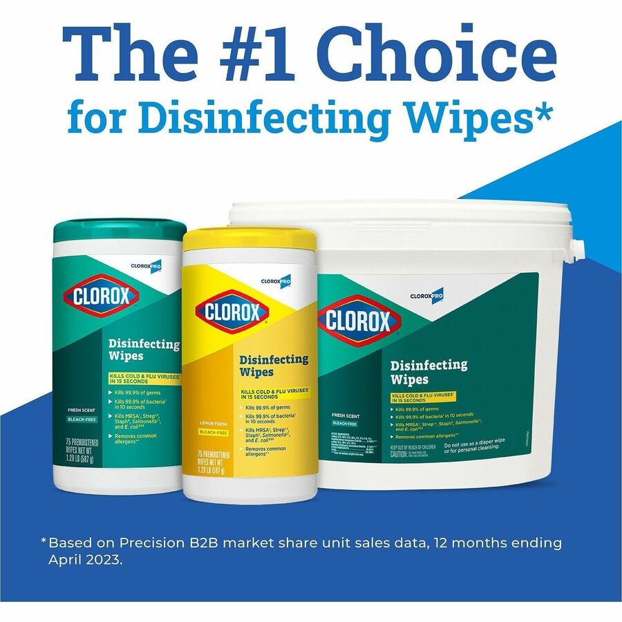 Image of Clorox® DisinfectingWipes,LemonScent,75/Canister,6 EA/CT,40CT/BD, WE