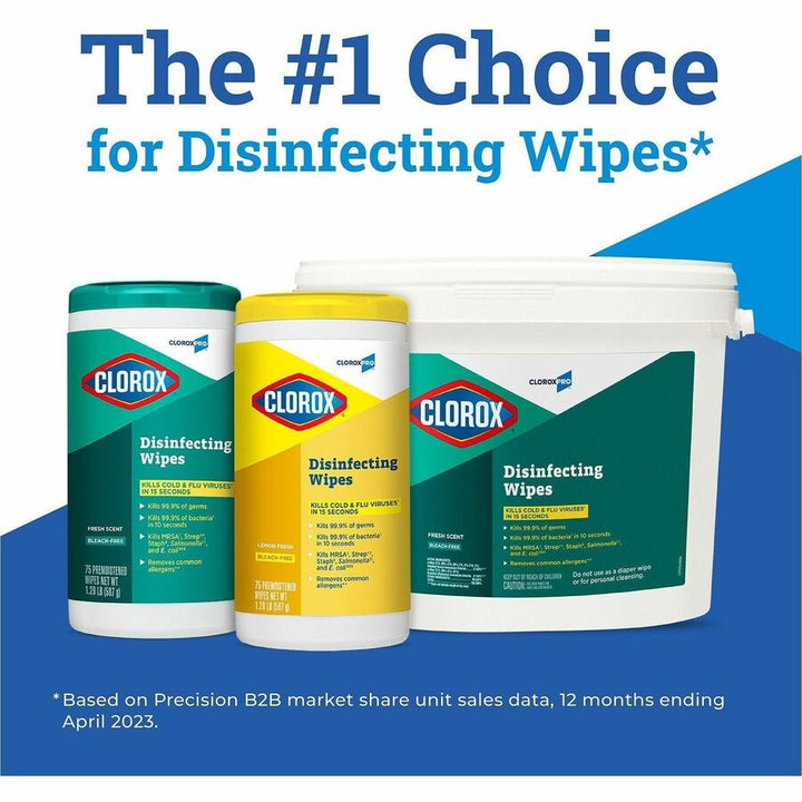Image of Clorox® Disinfecting Wipes, Lemon Scent, 75 Wipes, 480/PL, WE