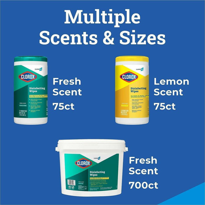 Image of Clorox® Disinfecting Wipes, Lemon Scent, 75 Wipes, 480/PL, WE