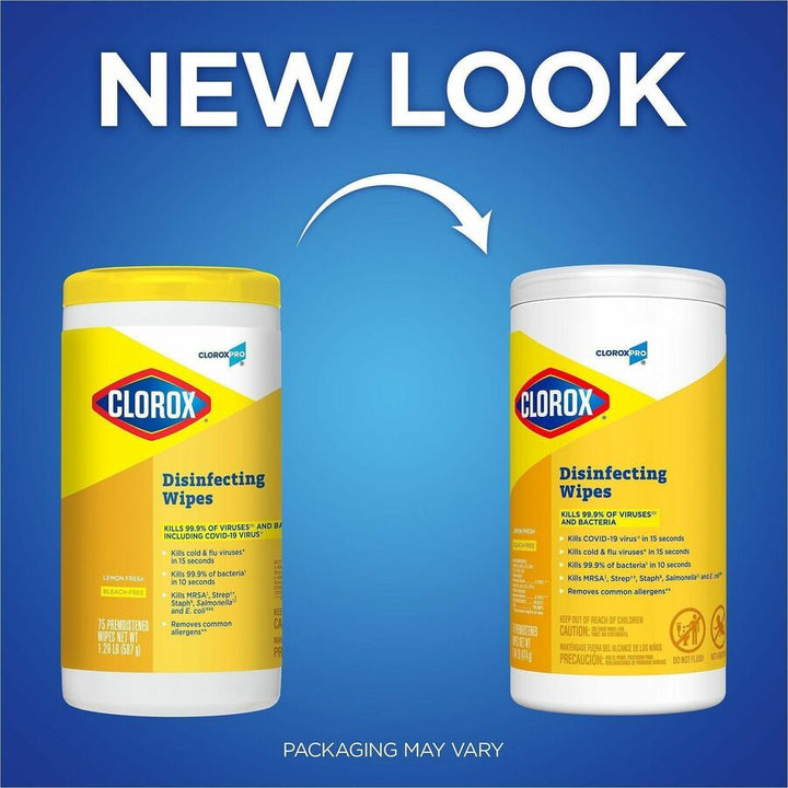 Image of Clorox® Disinfecting Wipes, Lemon Scent, 75 Wipes, 480/PL, WE