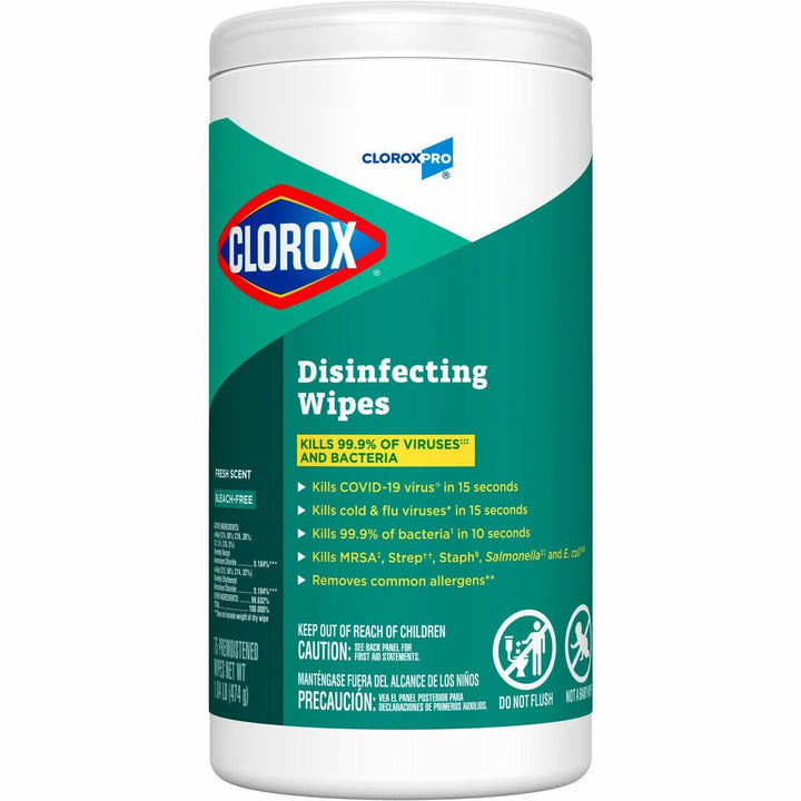 Image of Clorox® DisinfectWipes,Industrial,FrshScent,75/Can,6EA/CT,40CT/BD,WE