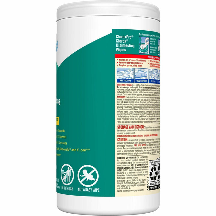 Image of Clorox® DisinfectWipes,Industrial,FrshScent,75/Can,6EA/CT,40CT/BD,WE