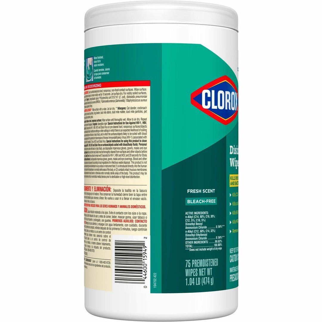Image of Clorox® Disinfecting Wipes,Industrial,Frsh Scent,75 Wipes,480/PL, WE