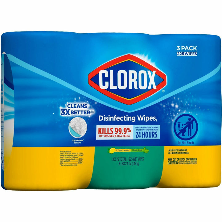 Image of Clorox® Disinfecting Wipes,Bleach-free,75/Canister,3/PK,4PK/CT,WE