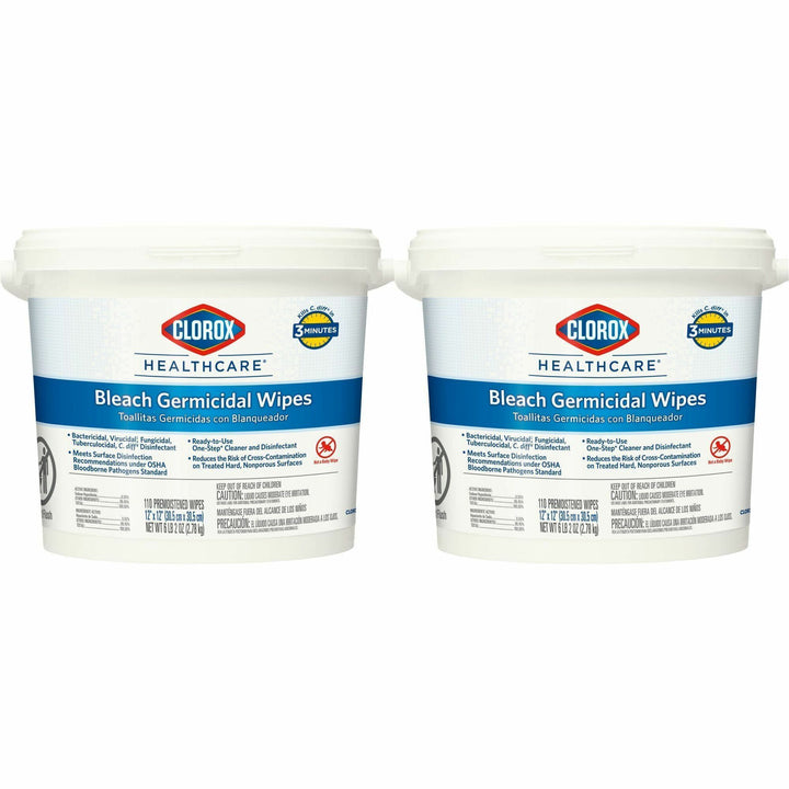 Image of Clorox® Germicidal Wipes, Clorox, 110/Canister,2EA/CT,25CT/BD,WE