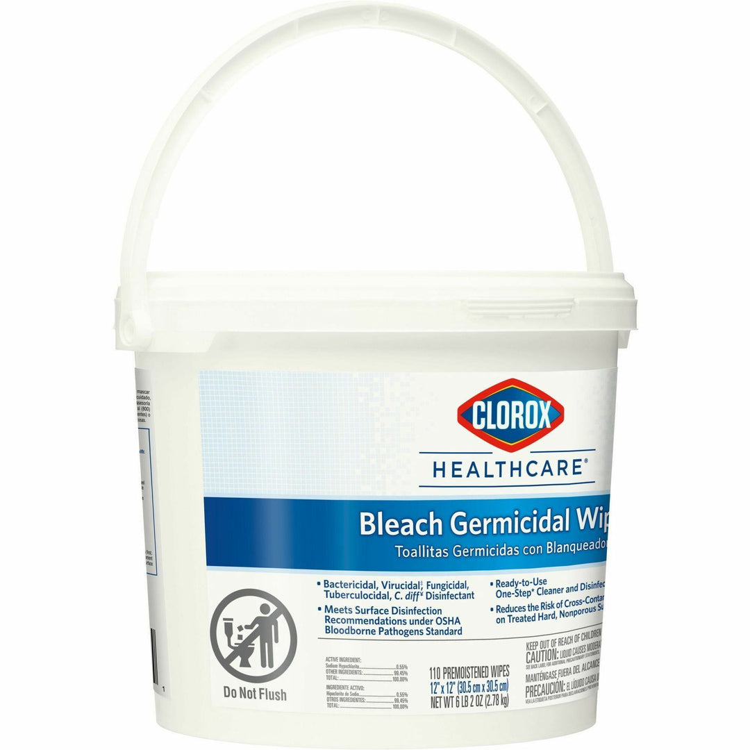 Image of Clorox® Germicidal Wipes, Clorox, 110 Wipes/Canister,100/PL, White