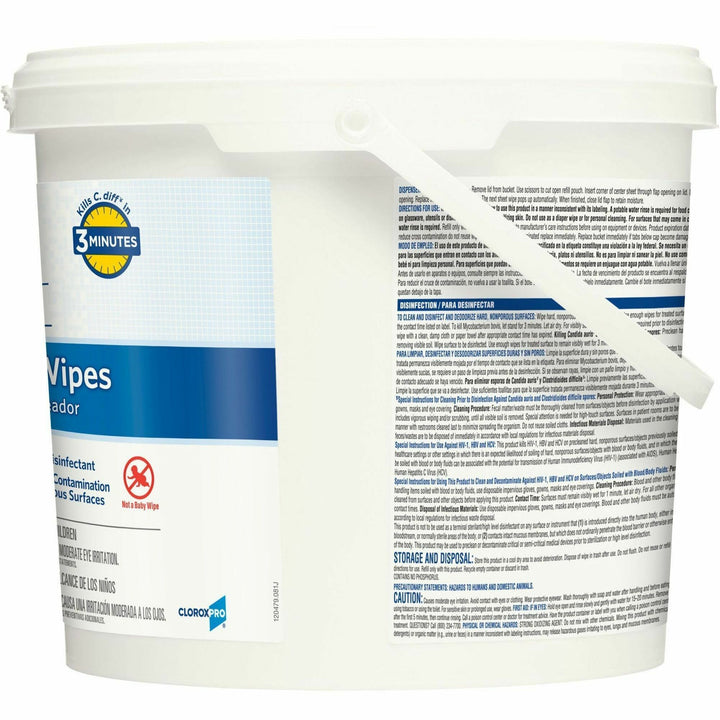 Image of Clorox® Germicidal Wipes, Clorox, 110 Wipes/Canister,100/PL, White