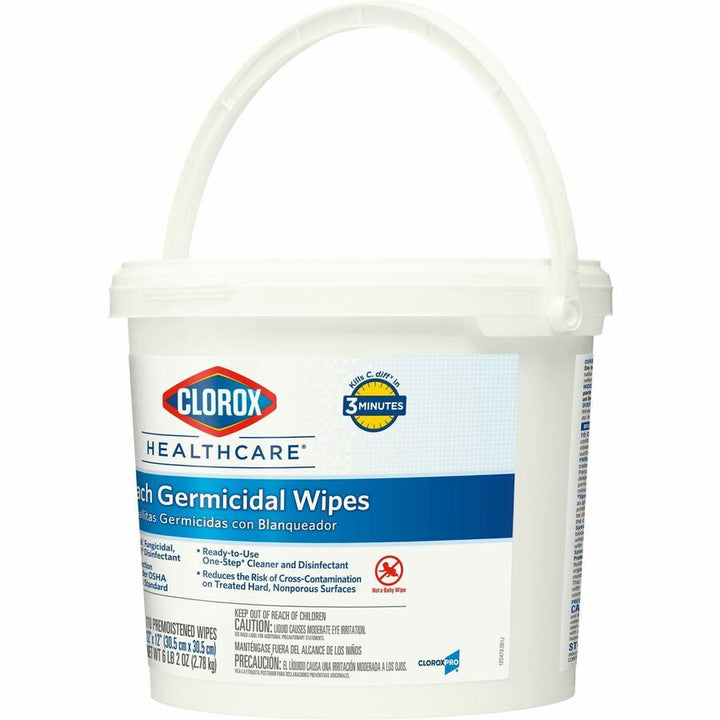 Image of Clorox® Germicidal Wipes, Clorox, 110 Wipes/Canister,100/PL, White