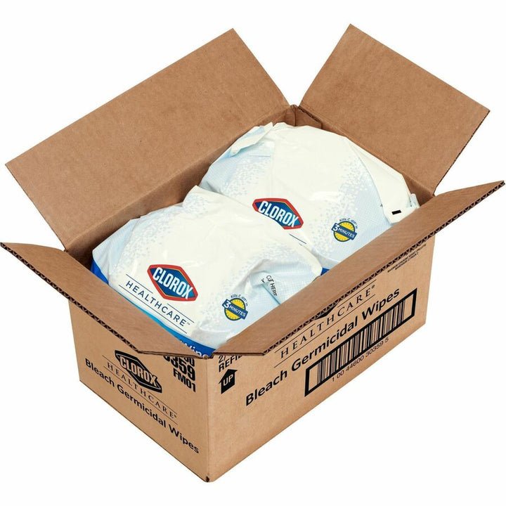 Image of Clorox® Germicidal Wipes, w/Bleach, 110/PK, 2PK/CT,50CT/BD, WE