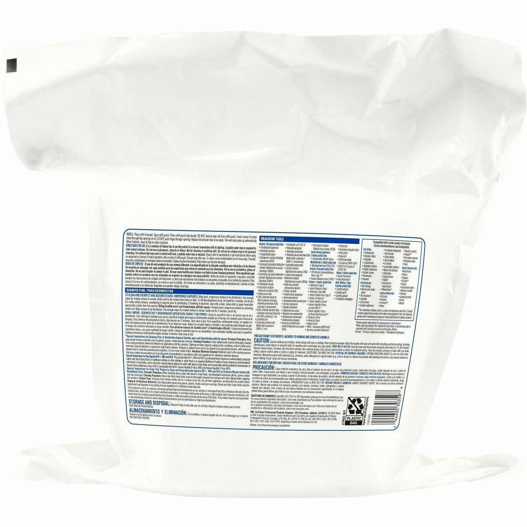 Image of Clorox® Germicidal Wipes, w/Bleach, 110 Wipes/Refill, 200/PL, White