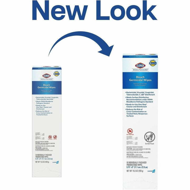 Image of Clorox® Germicidal Wipes,w/Bleach, 150 Wipes/Canister, 300/PL, White