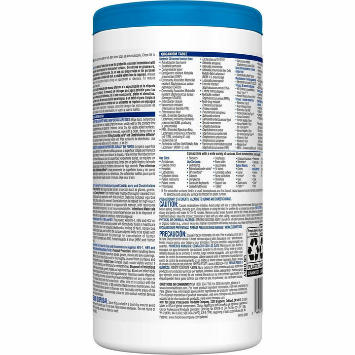 Image of Clorox® Germicidal Wipes,w/Bleach, 150 Wipes/Canister, 300/PL, White