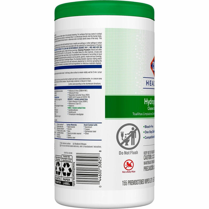 Image of Clorox® Disinfecting Wipes, w/Hydrogen Peroxide, 155 Wipes, 6/CT,WE