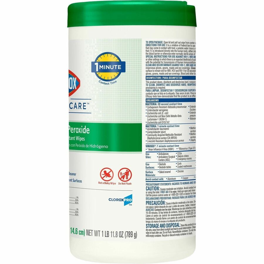 Image of Clorox® Disinfecting Wipes,w/Hydrogen Peroxide,155 Wipes,450/PL,WE