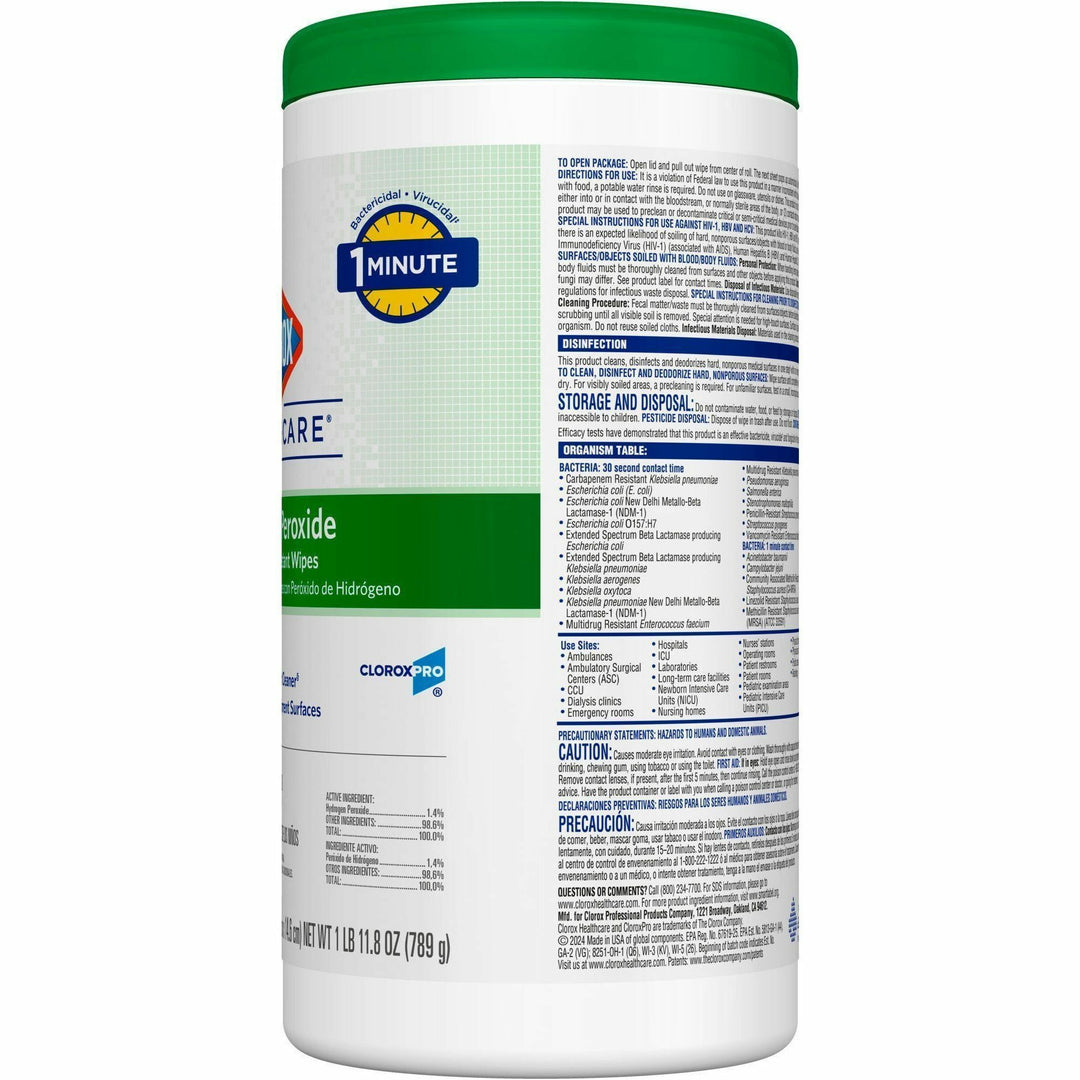 Image of Clorox® Disinfecting Wipes,w/Hydrogen Peroxide,155 Wipes,450/PL,WE
