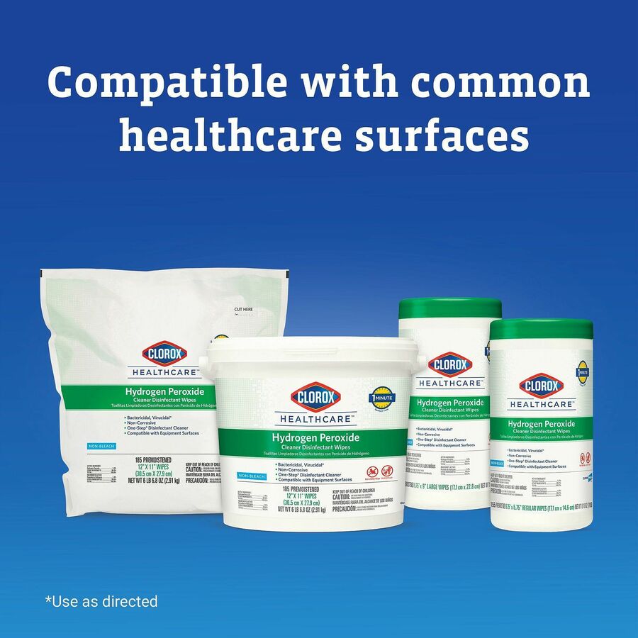 Image of Clorox® Disinfecting Wipes,w/Hydrogen Peroxide,185 Wipes,100/PL,WE