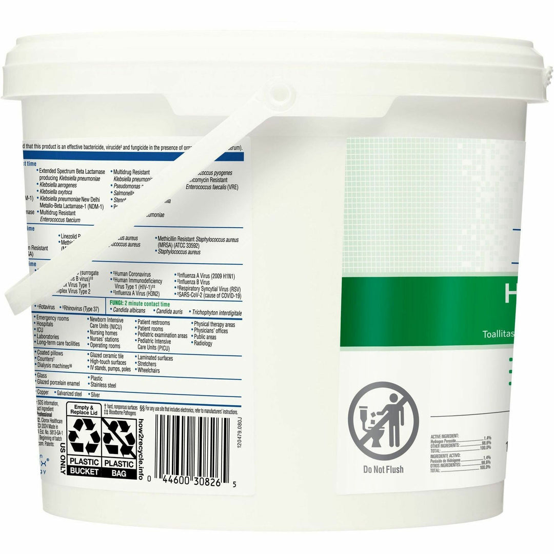 Image of Clorox® Disinfecting Wipes,w/Hydrogen Peroxide,185 Wipes,100/PL,WE