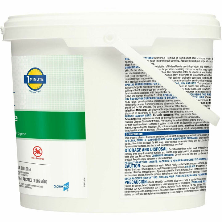 Image of Clorox® Disinfecting Wipes,w/Hydrogen Peroxide,185 Wipes,100/PL,WE