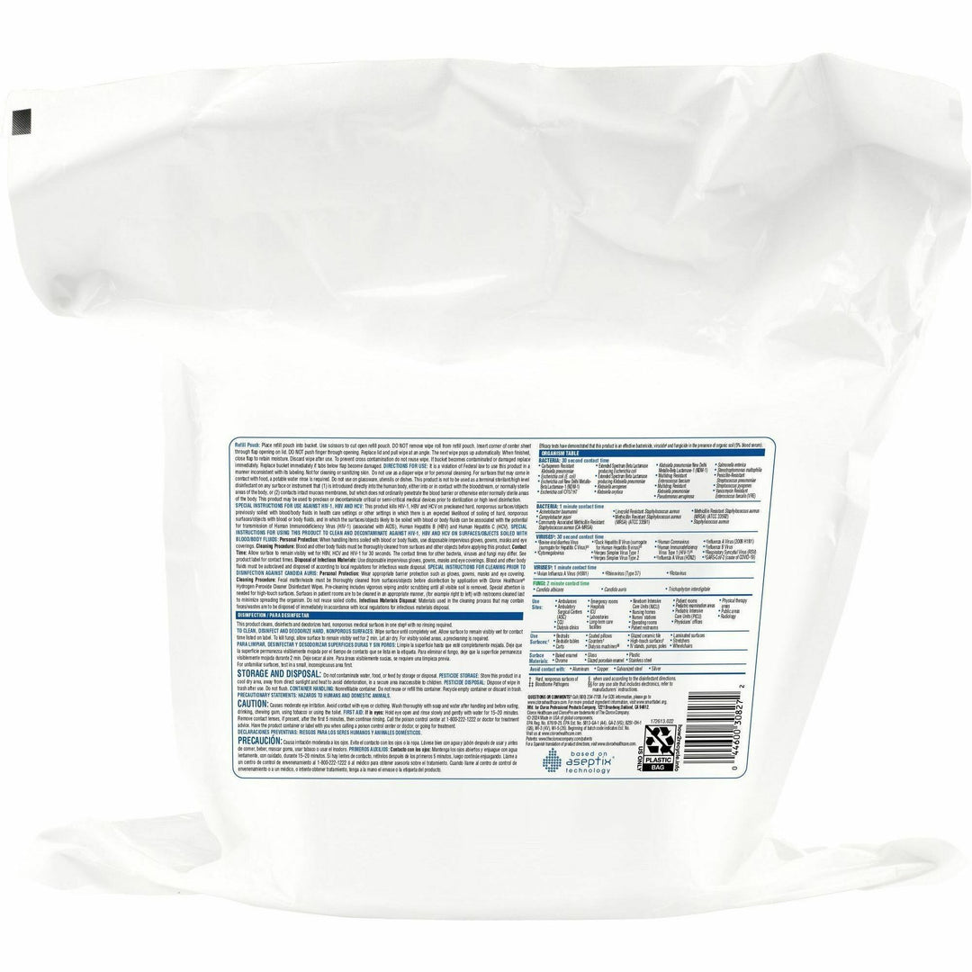 Image of Clorox® Disinfecting Wipes Refill,w/Hydrgn Perox,185 Wipes,100/BD,WE