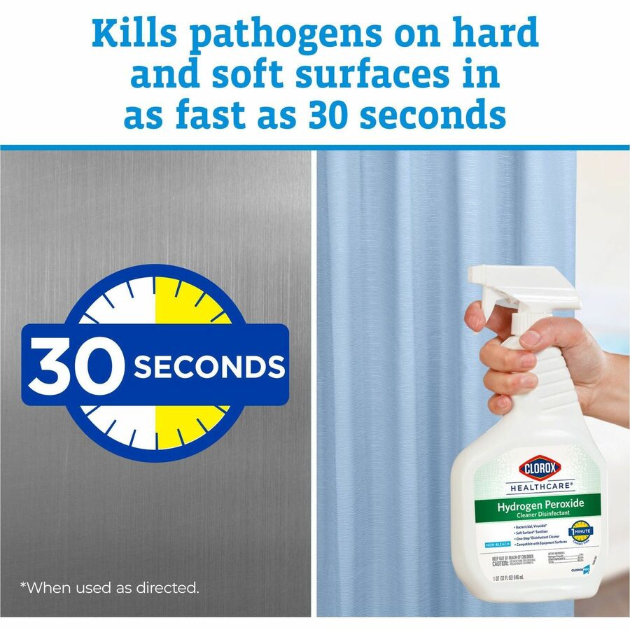 Image of Clorox® Disinfecting Cleaner, Hydrogen Peroxide, 32 oz, 9/CT, WE/GN