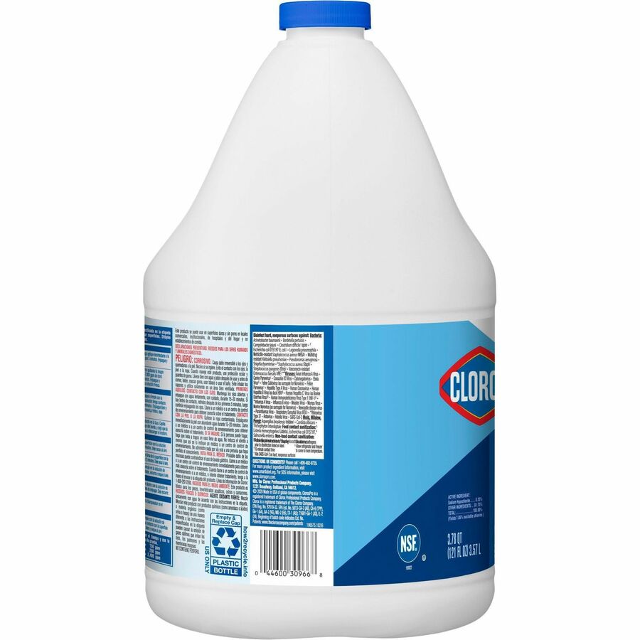 Image of Clorox® Bleach, Germicidal, Concentrated, 121 oz, 84/BD, Clear