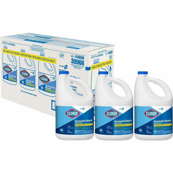 Image of Clorox® Bleach, Germicidal, Concentrated, 121 oz, 84/BD, Clear