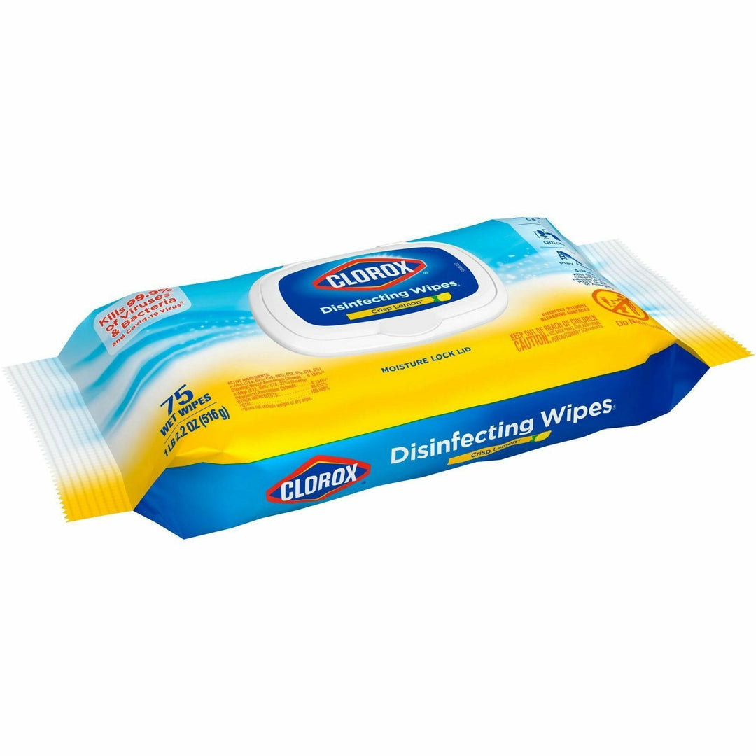Image of Clorox® Disinfecting Wipes, Crisp Lemon, 75 Wipes, 300/BD, White