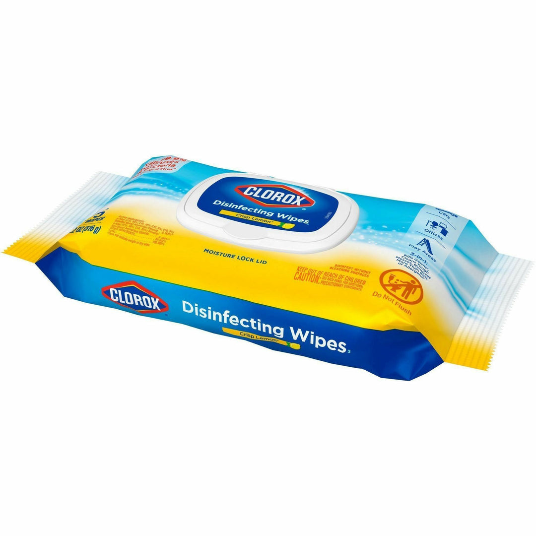 Image of Clorox® Disinfecting Wipes, Crisp Lemon, 75 Wipes, 300/BD, White