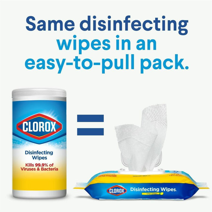 Image of Clorox® Disinfecting Wipes, Crisp Lemon, 75 Wipes, 6/CT, White