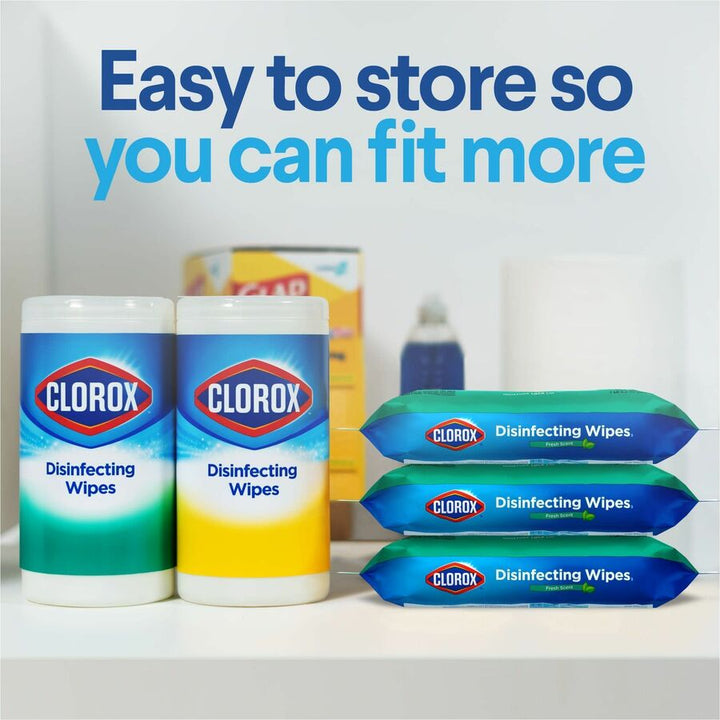 Image of Clorox® Disinfecting Wipes, Fresh Scent, 75 Wipes, 6/CT, White