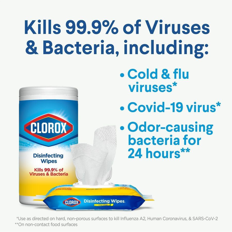 Image of Clorox® Disinfecting Wipes, Fresh Scent, 75 Wipes, 600/PL, White
