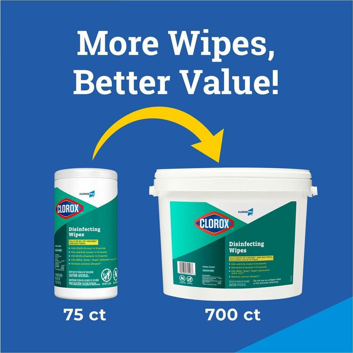 Image of Clorox® Disinfecting Wipes, 700Shts, Fresh Scent, 48/PL, WE