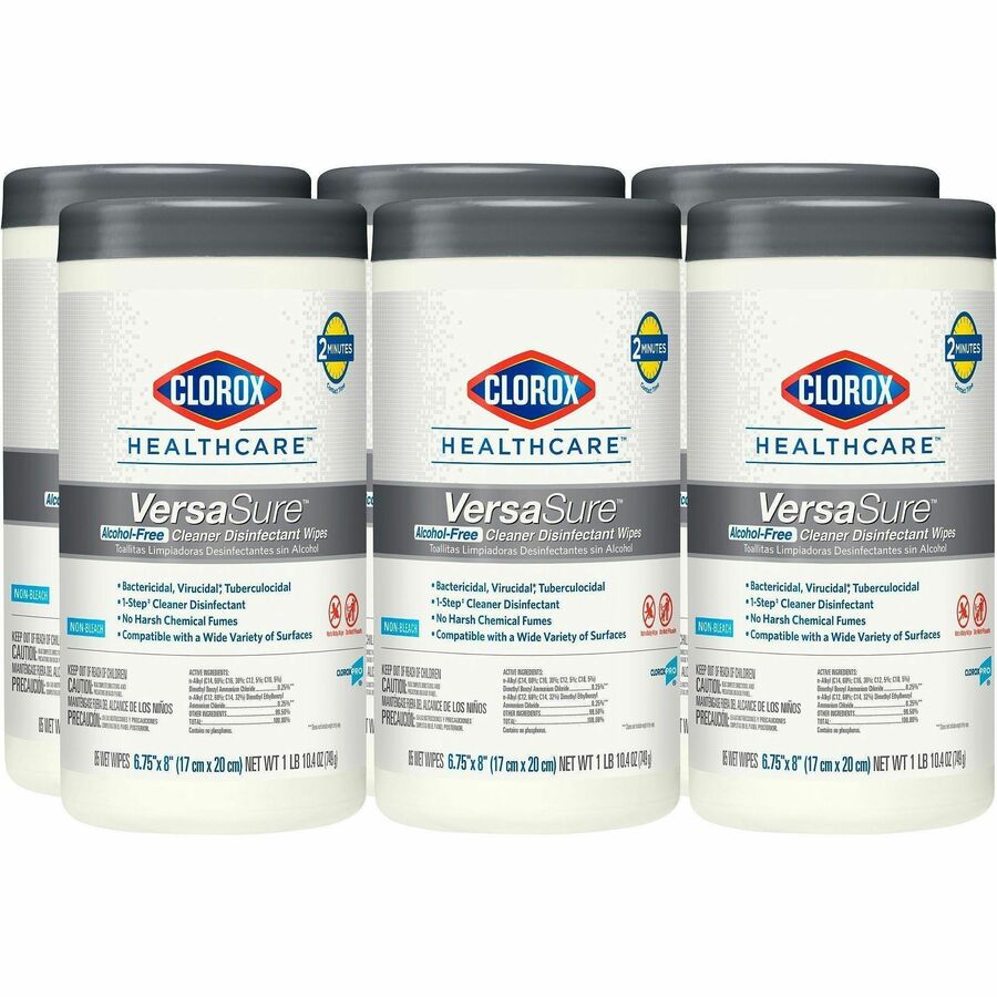 Image of Clorox® Disinfecting Wipes, 6-3/4"x8", 85/Canister, 6/CT, White