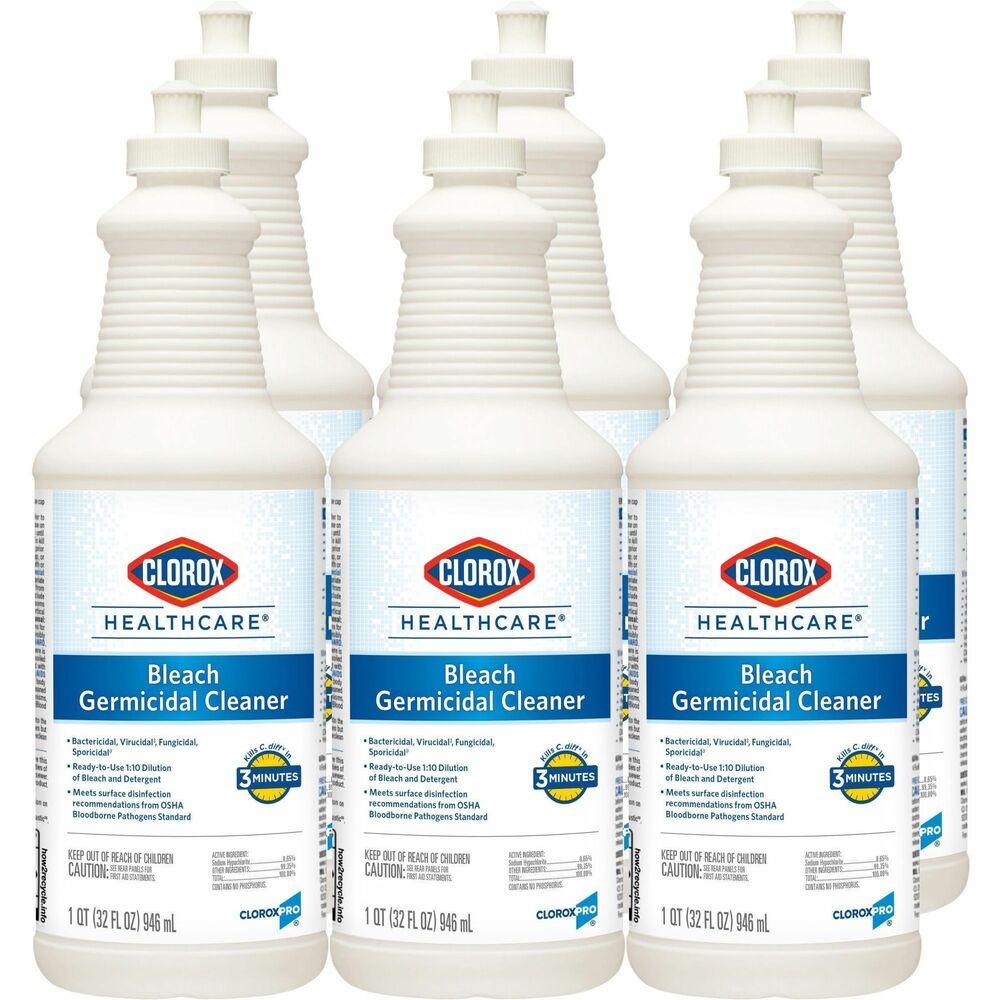 Image of Clorox® Disinfectant w/Bleach, Pull-Top, 32oz, 180/BD, White